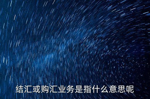 結(jié)匯購(gòu)匯是什么意思，結(jié)匯或購(gòu)匯業(yè)務(wù)是指什么意思呢