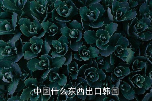 中國向韓國出口什么，中國都向韓國出口哪些呢