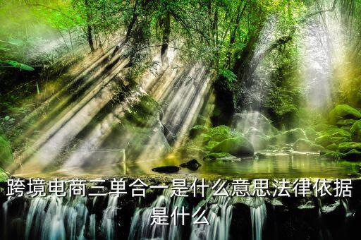 跨境三單合一什么意思，盛付通跨境支付的三單合一是指什么