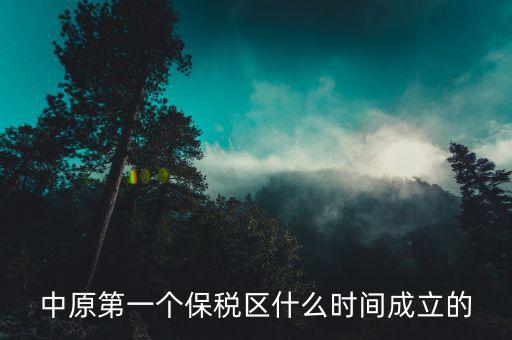 新泰保稅區(qū)什么時(shí)間投建，中原第一個(gè)保稅區(qū)什么時(shí)間成立的