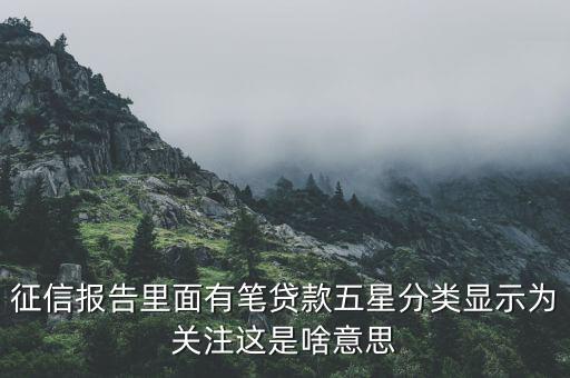 什么叫信用關注，征信報告里面有筆貸款五星分類顯示為關注這是啥意思