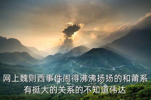 網(wǎng)上魏則西事件鬧得沸沸揚揚的和莆系有挺大的關(guān)系的不知道偉達