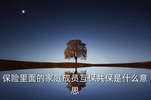 什么是共同被保險人，保險里面的家庭成員互保共保是什么意思