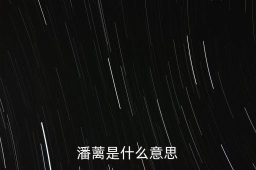 背蘺是什么意思，潘蘺是什么意思