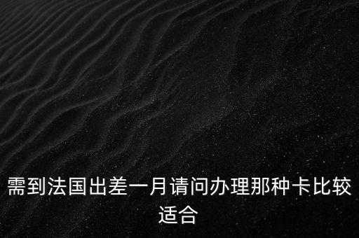 去法國(guó)準(zhǔn)備什么樣的國(guó)內(nèi)銀行卡，需到法國(guó)出差一月請(qǐng)問(wèn)辦理那種卡比較適合