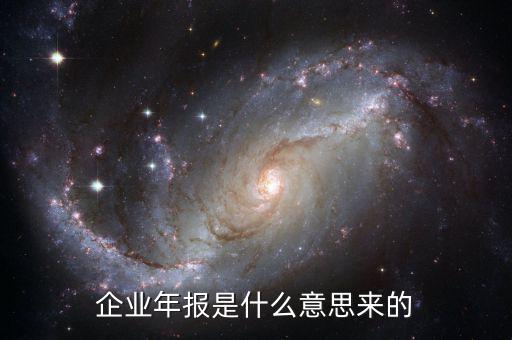 什么是企業(yè)年度報(bào)告，企業(yè)年報(bào)是什么意思來(lái)的