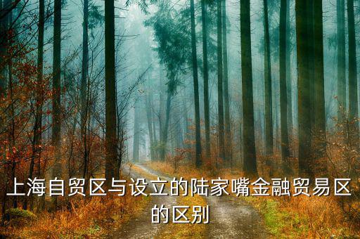 陸家嘴金融貿易區(qū)有什么，上海自貿區(qū)與設立的陸家嘴金融貿易區(qū)的區(qū)別