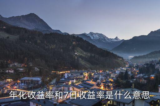 年收益率7是什么意思，年化收益率和7日收益率是什么意思