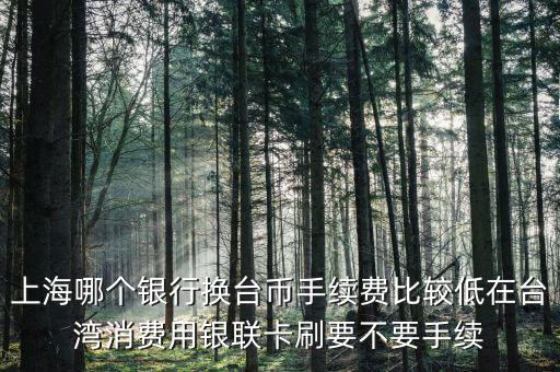 上海什么銀行可以換臺幣，上?？梢匀嗣駧艃稉Q新臺幣嗎分別是什么銀行