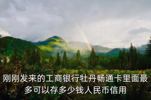 牡丹間通卡初始信用額度什么意思，牡丹卡信用額度