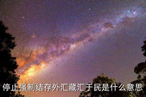 什么時候取消強制結(jié)匯，停止強制結(jié)存外匯藏匯于民是什么意思