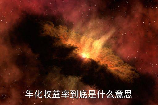 年化收益率是什么意思，年化收益率是什么意思