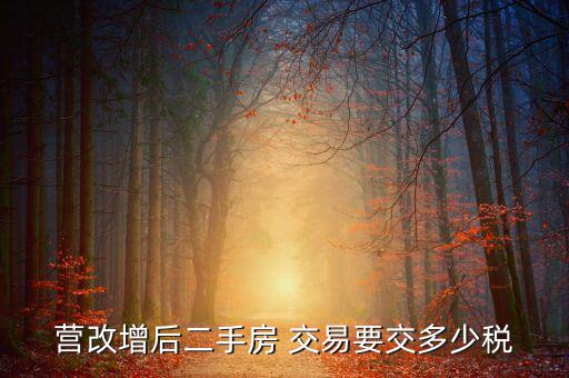 二手房營改增后買賣要上什么稅，營改增后二手房 交易要交多少稅