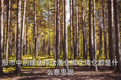 為什么減倉(cāng)，減倉(cāng)是什么意思什么是減倉(cāng)