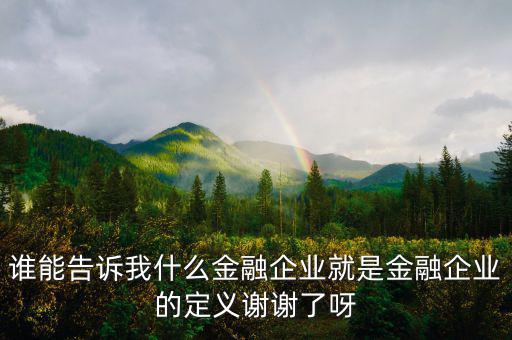 什么是金融企業(yè)，請問什么是金融企業(yè)呢或金融企業(yè)具體做什么負責(zé)什么啊