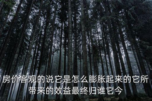 房?jī)r(jià)客觀的說它是怎么膨脹起來(lái)的它所帶來(lái)的效益最終歸誰(shuí)它今