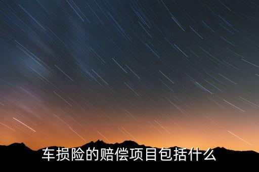 車(chē)損險(xiǎn)的賠償項(xiàng)目包括什么
