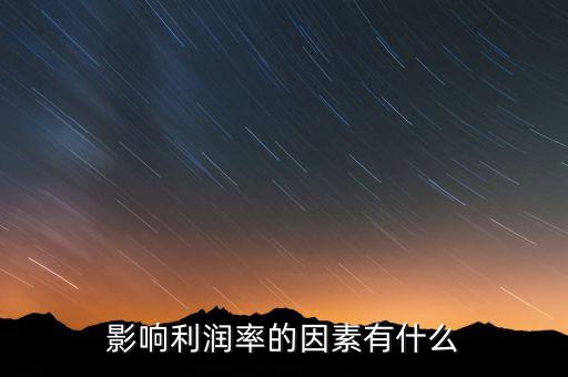 行業(yè)利潤(rùn)率受什么影響，影響利潤(rùn)率的因素