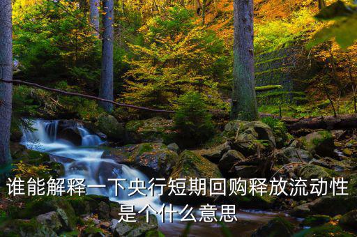 釋放流動(dòng)性什么意思，央票發(fā)行連續(xù)第二周暫停當(dāng)日央行也未進(jìn)行正回購(gòu)操作請(qǐng)問(wèn)這是什