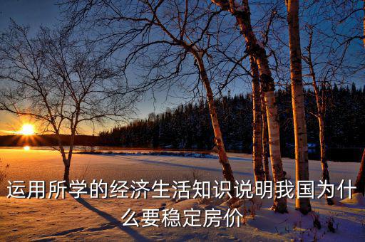 運(yùn)用所學(xué)的經(jīng)濟(jì)生活知識說明我國為什么要穩(wěn)定房價(jià)