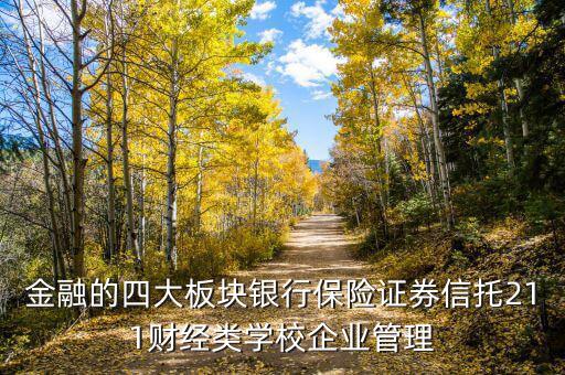金融四大板塊是什么，金融一個有幾大板塊