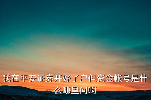 平安證券資金賬號(hào)是什么，平安證券賬號(hào)是什么