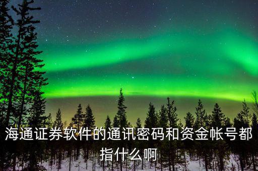 海通通訊密碼是什么，海通證券里的通訊密碼是什么