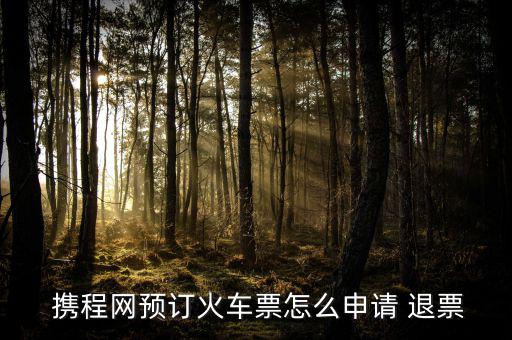 攜程網(wǎng)預訂火車票怎么申請 退票