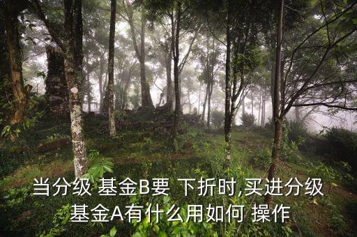 當(dāng)分級 基金B(yǎng)要 下折時(shí),買進(jìn)分級 基金A有什么用如何 操作