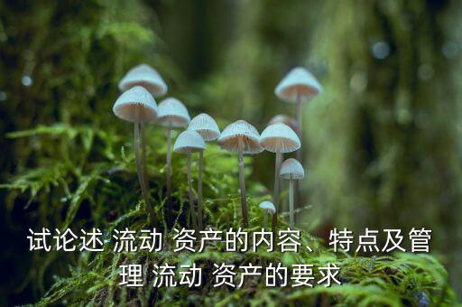 流動資產(chǎn)過多怎么辦,三、流動資產(chǎn)1的特點及管理要求