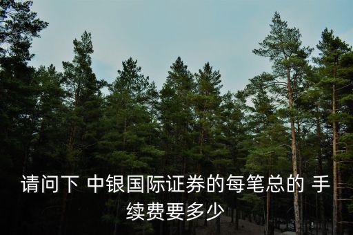 請(qǐng)問下 中銀國際證券的每筆總的 手續(xù)費(fèi)要多少