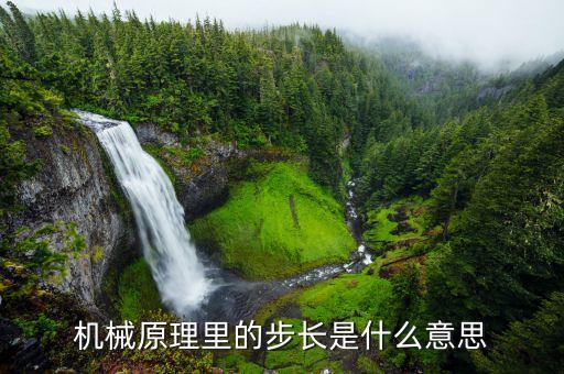 基金里的步長什么意思，機械原理里的步長是什么意思