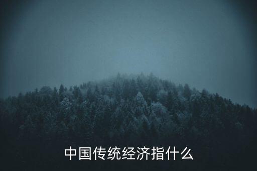 傳統(tǒng)經(jīng)濟(jì)是什么，中國傳統(tǒng)經(jīng)濟(jì)指什么