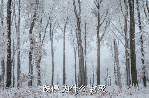 為什么跌停不封死，跌停 為什么 封死