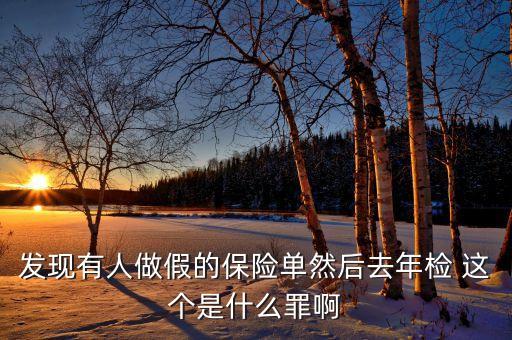 什么是做假保單，發(fā)現(xiàn)有人做假的保險(xiǎn)單然后去年檢 這個(gè)是什么罪啊
