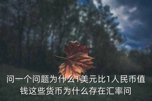 美國(guó)為什么匯率，為什么美元比人民幣