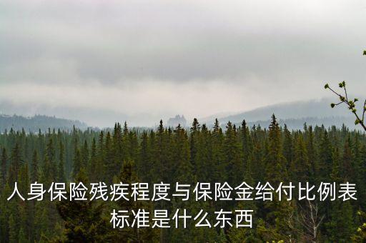 什么叫給付比例，人身保險(xiǎn)殘疾程度與保險(xiǎn)金給付比例表標(biāo)準(zhǔn)是什么東西