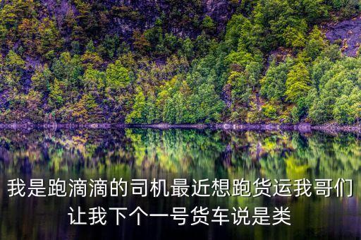 滴滴貨運(yùn)是什么，我是跑滴滴的司機(jī)最近想跑貨運(yùn)我哥們讓我下個(gè)一號(hào)貨車說(shuō)是類