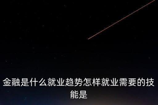 金融有什么前沿問題，金融是什么就業(yè)趨勢怎樣就業(yè)需要的技能是