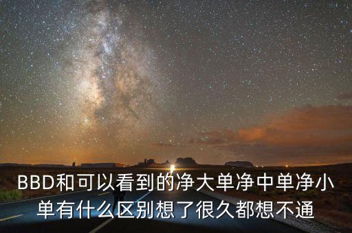凈大單凈中單是什么，BBD和可以看到的凈大單凈中單凈小單有什么區(qū)別想了很久都想不通