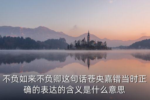 不負(fù)如來不負(fù)卿這句話蒼央嘉錯當(dāng)時正確的表達的含義是什么意思
