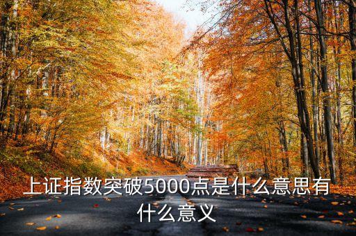 上證指數(shù)5000點是什么意思，上證指數(shù)突破5000點是什么意思有什么意義