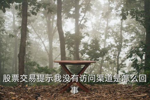 為什么股票賬戶沒有訪問渠道，信達(dá)證券賬戶說我沒有訪問渠道為什么 求解釋