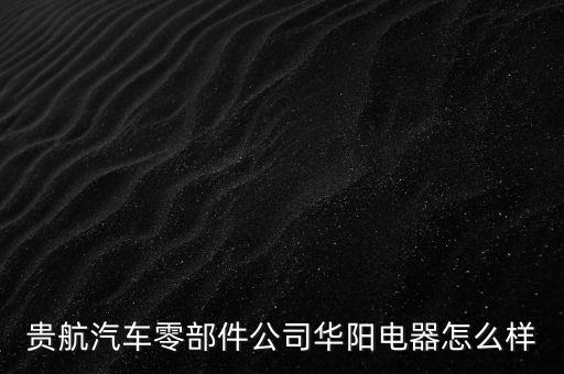 貴航集團華陽電工廠是什么企業(yè)，貴航汽車零部件公司華陽電器怎么樣