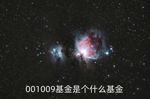 001009是什么基金，001009基金凈值查詢今天