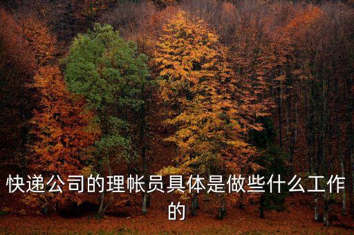 理賬需要做些什么，快遞公司的理帳員具體是做些什么工作的