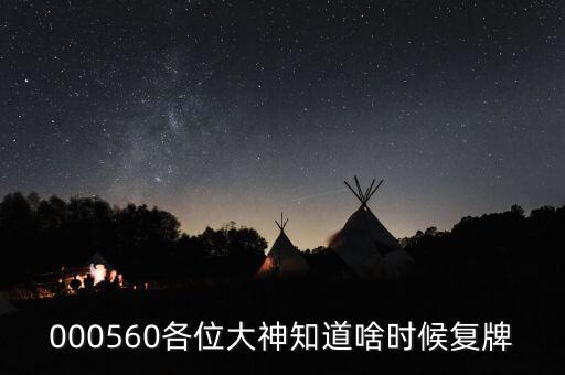 賽象科技什么時(shí)候復(fù)牌，000560各位大神知道啥時(shí)候復(fù)牌