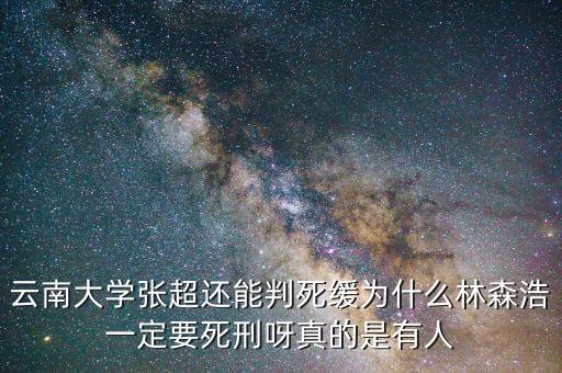 為什么要對(duì)林森浩進(jìn)行死刑，云南大學(xué)張超還能判死緩為什么林森浩一定要死刑呀真的是有人