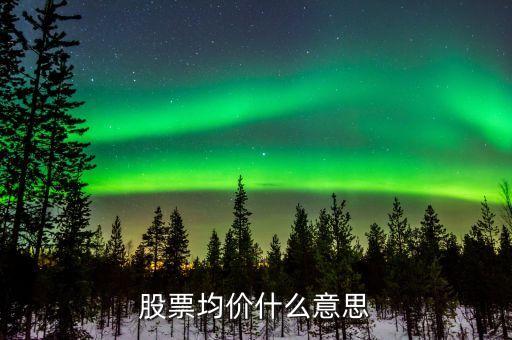 股票什么是均價(jià)，股票中的均價(jià)指什么