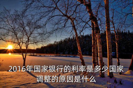 2016年國家銀行的利率是多少國家調整的原因是什么